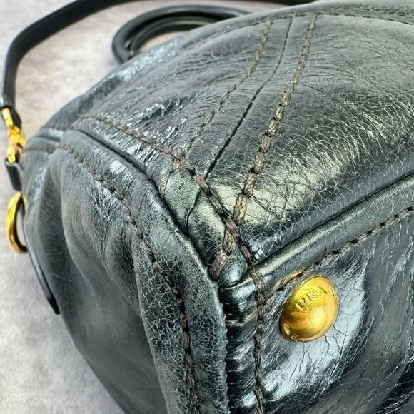 Prada Vitello Shine Leather East West Bauletto Bag - Picture 7 of 16